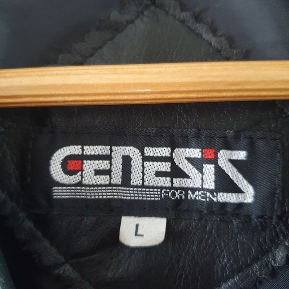 Genesis 100% Genuine Leather Jacket Mens Size L - Picture 2 of 9
